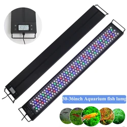 Full Spectrum Planted WRGB Aquarium LED Lighting 90/100cm 100V-240V Extendable Brackets,Plant Grow Lighting Lamps for Fish tank