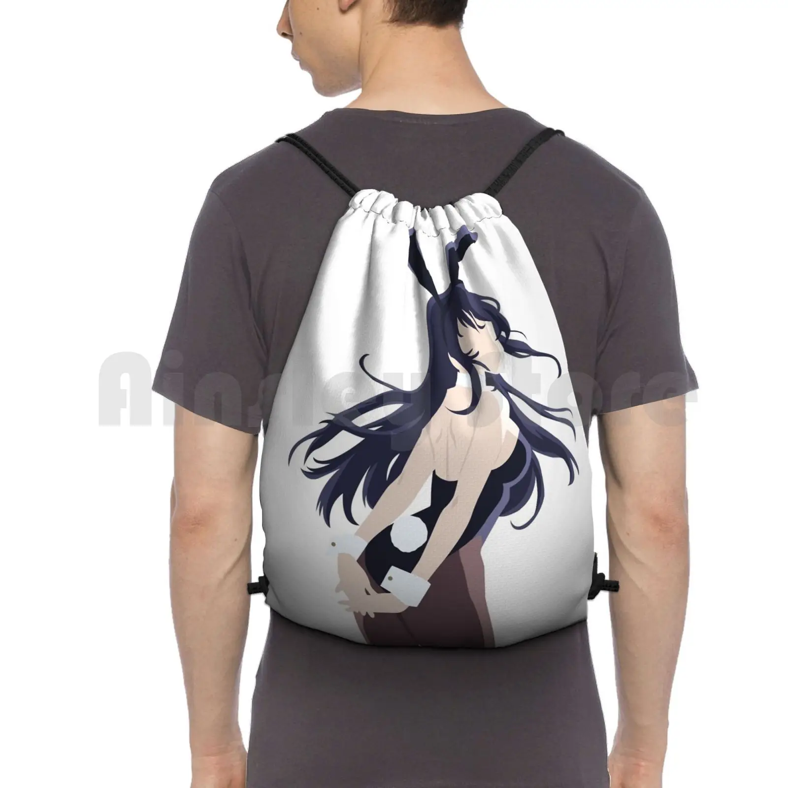 

Bunny Girl Senpai Mai Backpack Drawstring Bag Riding Climbing Gym Bag Bunny Girls Senpai Bunny Girl Bunny Girl Senpai Rascal