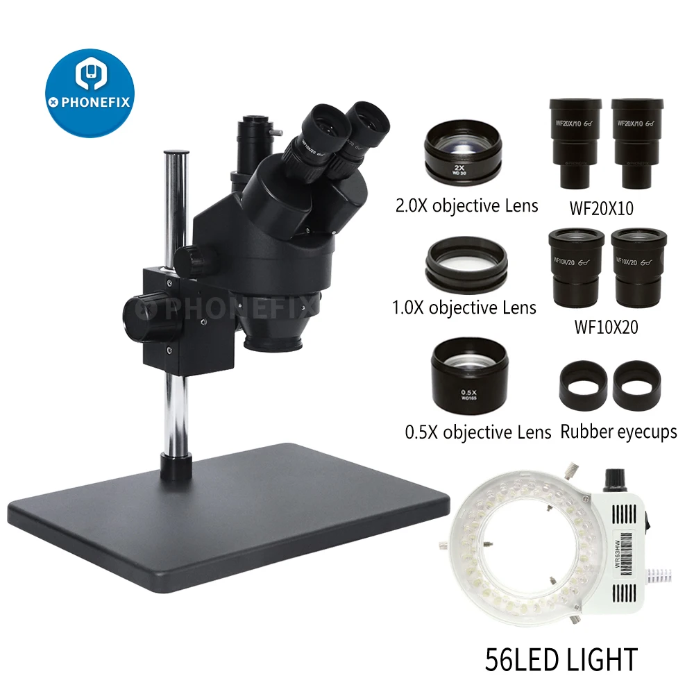 3.5X 45X 90X 180X Simul Focal Trinocular Stereo Zoom Microscope Lab Industrial Inspeciton Microscopio for Phone Repair Soldering