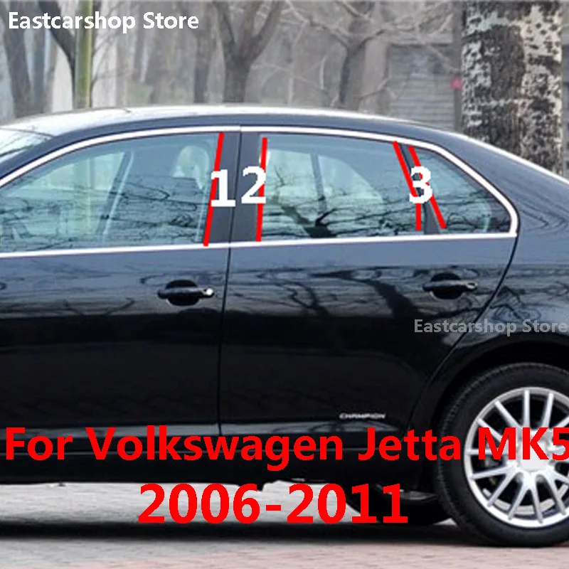 

For Volkswagen VW Jetta MK5 2011 2010 2009 2008 Car B C Pillar Middle Central Column PC Window Decoration Sticker 2007 2006