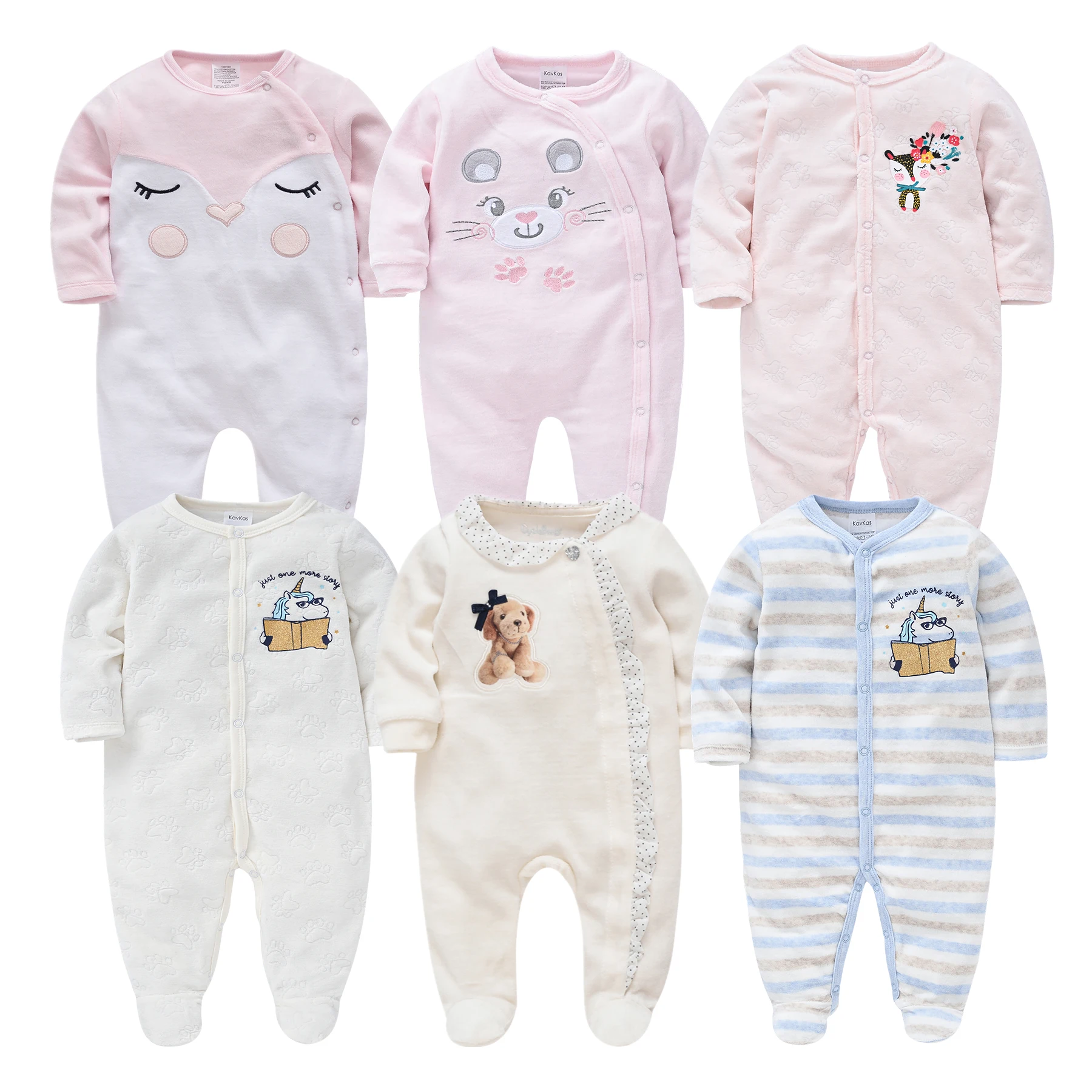 2024 Toddler Baby Girls Rompers Winter Long Sleeve Kids Clothes 0-12M Spring Velvet Newborn Boys Pajamas Roupas De Bebe