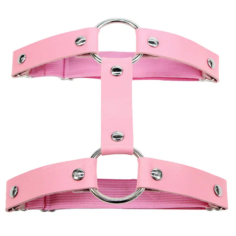 Elasticitร cuore imbracatura in pelle bretella stretta cinturino Punk anello gamba giarrettiera cinture Bondage cintura Body Jewelry Harness lingerie