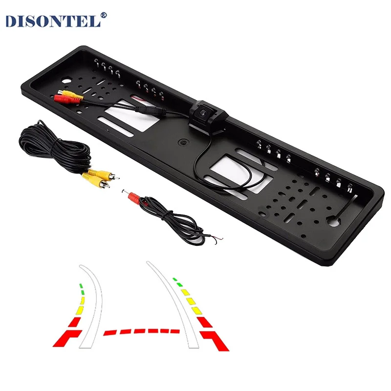 

Dynamic Trajectory CCD European License Plate Frame Rear View Backup Reverse Pakring Camera With 16led Night Vision Light