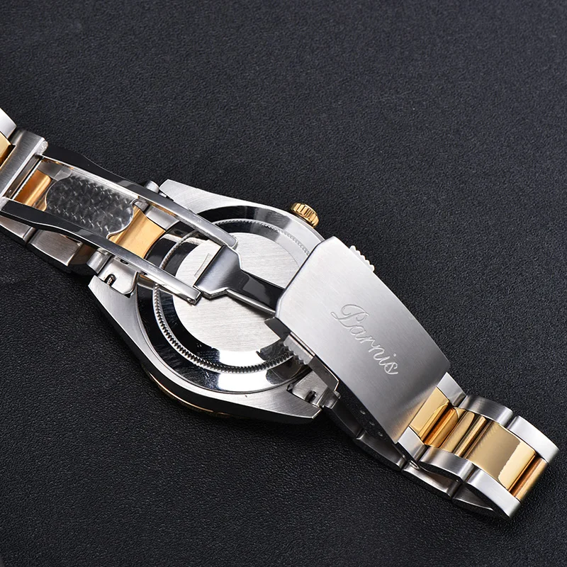 Fashion Parnis 40mm Gold Bezel Mechanical Automatic Men Watch Miyota 8215 Sapphire Stainless Steel Luxury Watches reloj hombre