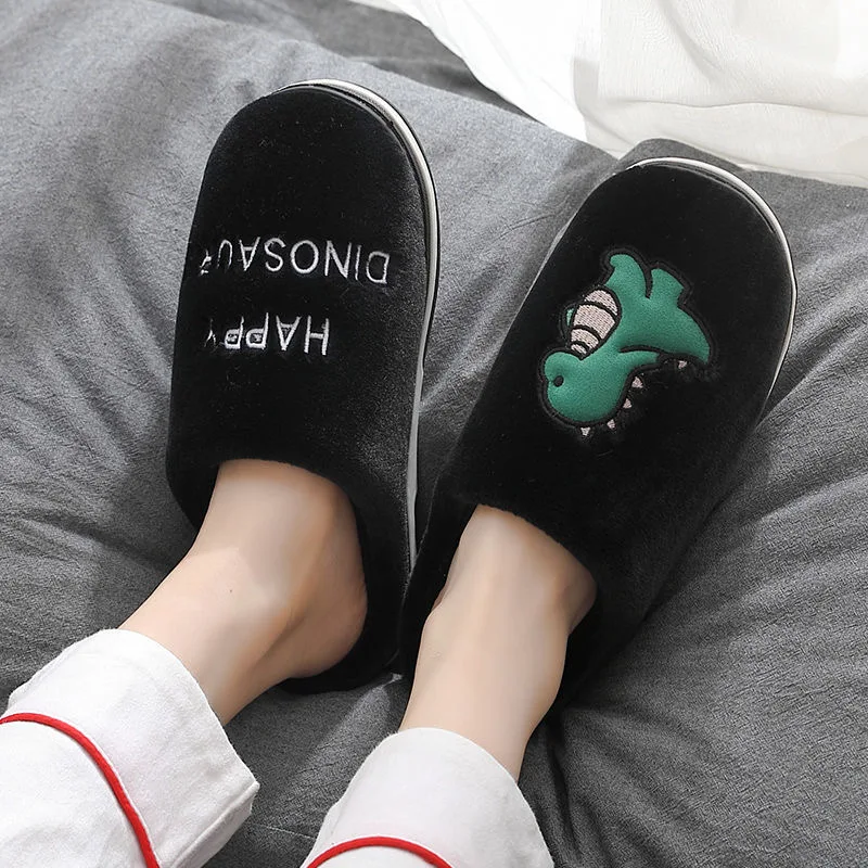 Leuke Thuis Slippers Voor Mannen Comfort Winter Warme Schoenen Cartoon Zachte Winter Vrouwen Slippers Indoor Kamer Slippers Bont Slides Mannen