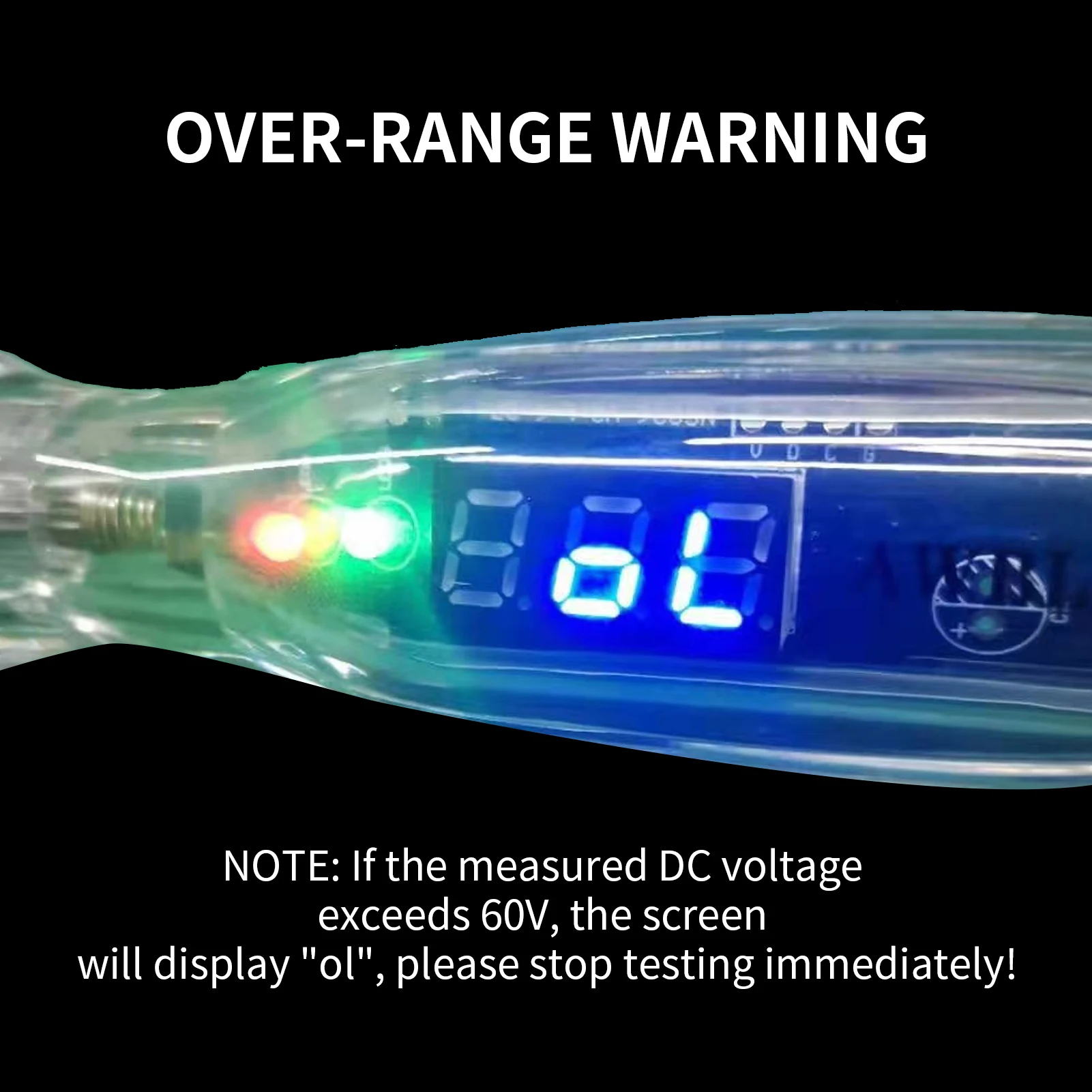 AWBLIN Automotive Test Light 3-60V DC Digital LED Ciruit Tester, Heavy Duty Light Tester with Voltmeter, Auto Bidirectional Volt