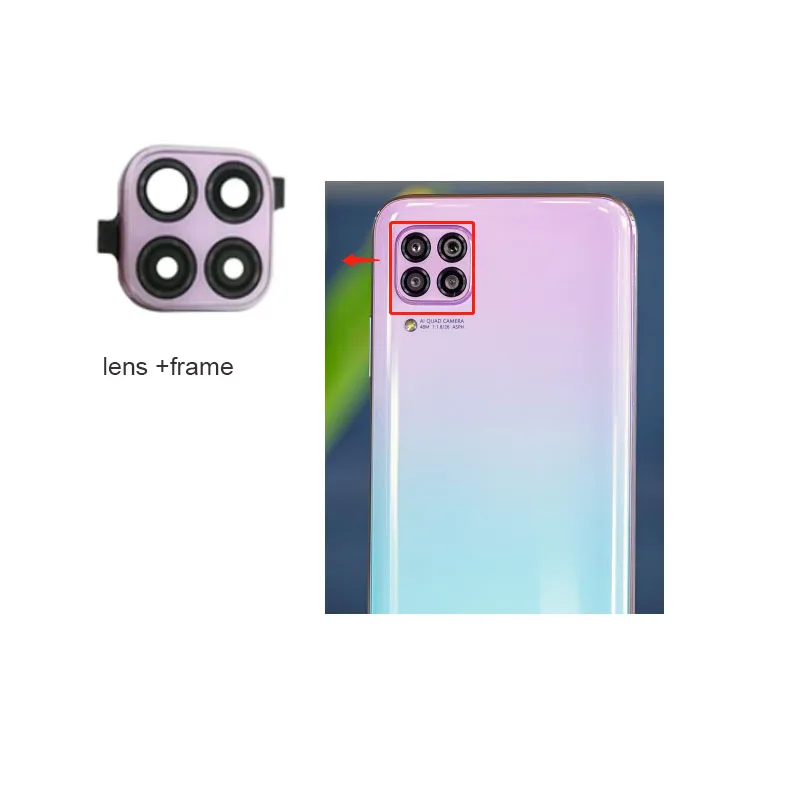 1PCS Rear Camera Glass For Huawei P40 Lite / Nova 7i Back Camera Lens With Frame Adhesive Sticker