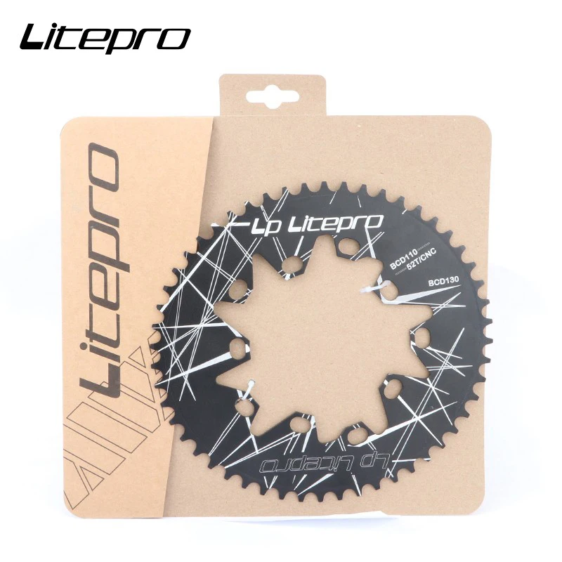 Litepro BMX Oval bicycle chainring bcd 130 BCD110 folding bicycle sprocket 52T 54T 56T 58T 60T aluminum alloy chainring