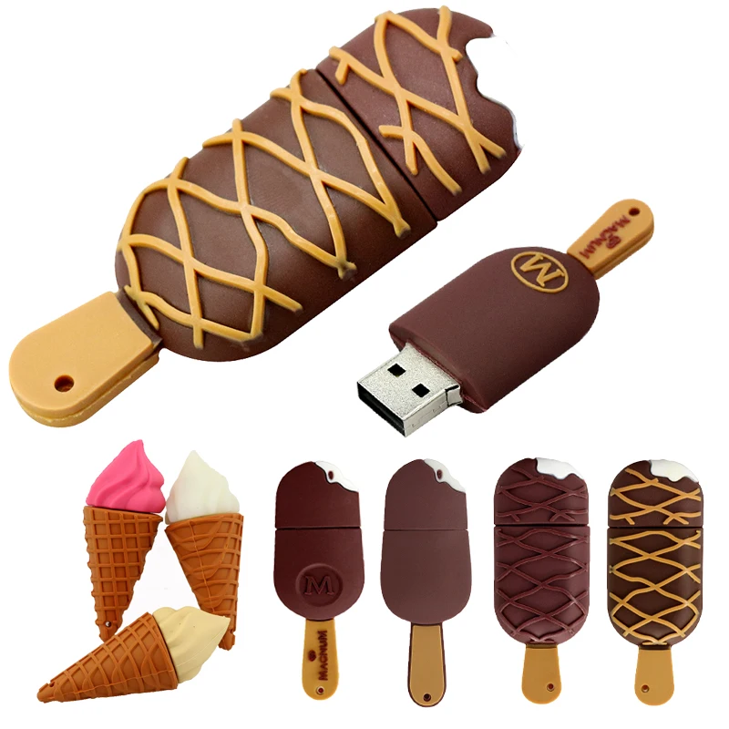 Funny Usb Flash Drive Chocolate Ice Cream 4G 8GB 128GB Usb 2.0 Pen Drive Usb Stick Pendrive Flash Card Flash Memory Stick U Disk