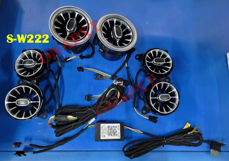 LED Für Benz A/C/E/S/V/CLA/GLA/GLC W176 W205 W213 W222 W447 W117 W156 X253 Bluetooth APP Düse Umgebungs Licht Air Vent Turbine – Detail 19