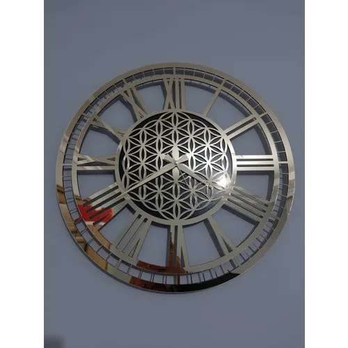 Gold Mirrored Flower of Life Wall Clock