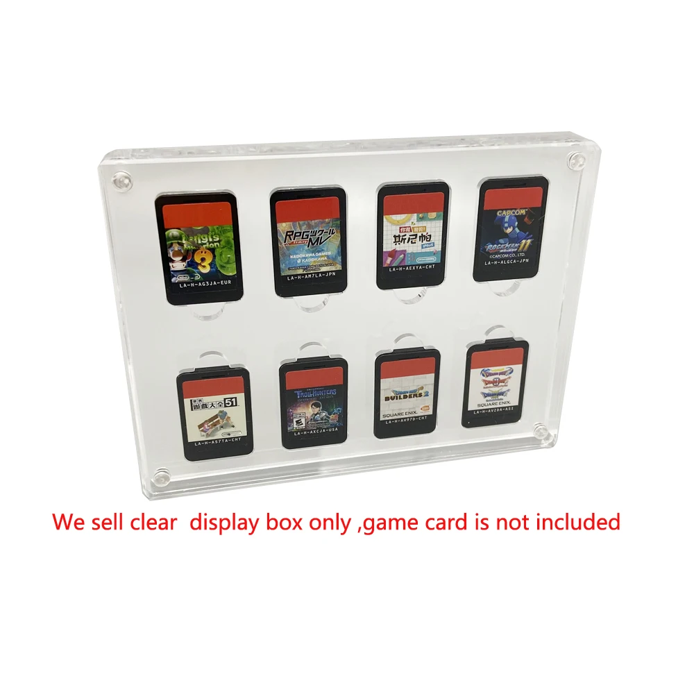 

10 PCS Game Card Case Acrylic Transparent Storage Hard Cover Shell 8 Pcs Cards Slot Box Display Stand For Switch Accessories