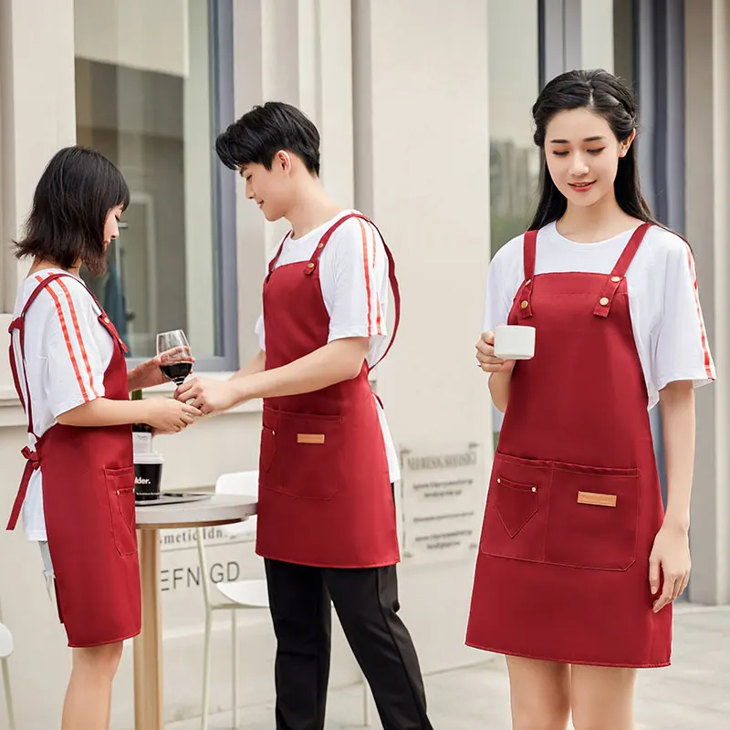 Custom Printed  Apron Or Embroidered Apron Chef Waterproof Apron For Kitchen Chef Apron Add Logo Restaurant Apron For Women