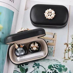 Cute Cartoon Rabbit Contact Lens Case For Women Storage Box Eye Lens Container Holder Set Eye Contacts Case Eyewear Accessories