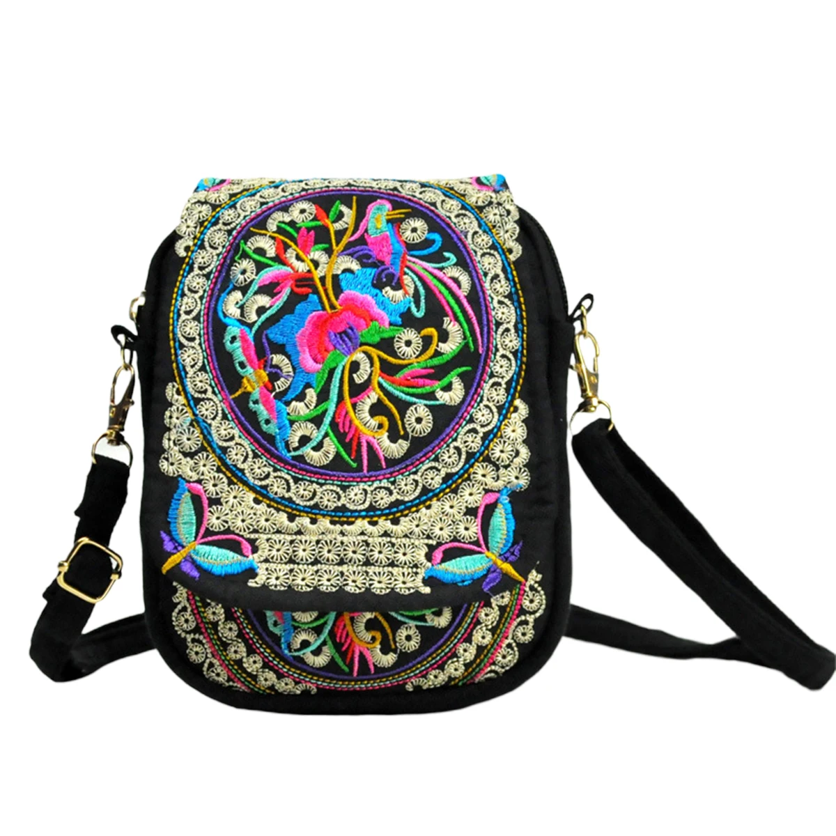 

Women Embroidered Shoulder Bag Vintage Chinese Style Crossbody Bags Floral Cell-Phone Pouch Lady Ethnic Messenger Bag For Girls