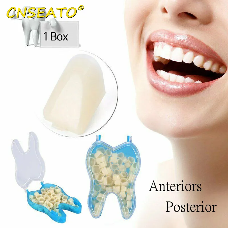 

CNSEATO 1Box Dental Temporary Crown Veneers For Teeth Anteriors Posterior Synthetic Resin Tooth Oral Whitening Dentist Materials