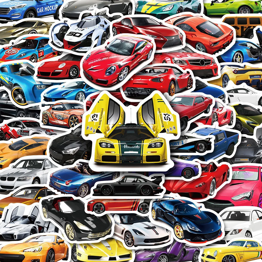 

10/30/50/100pcs Retrofit Sports Racing Car Graffiti Stickers Skateboard Phone Bike Car Helmet Motorcycle Cool Waterproof Sticker