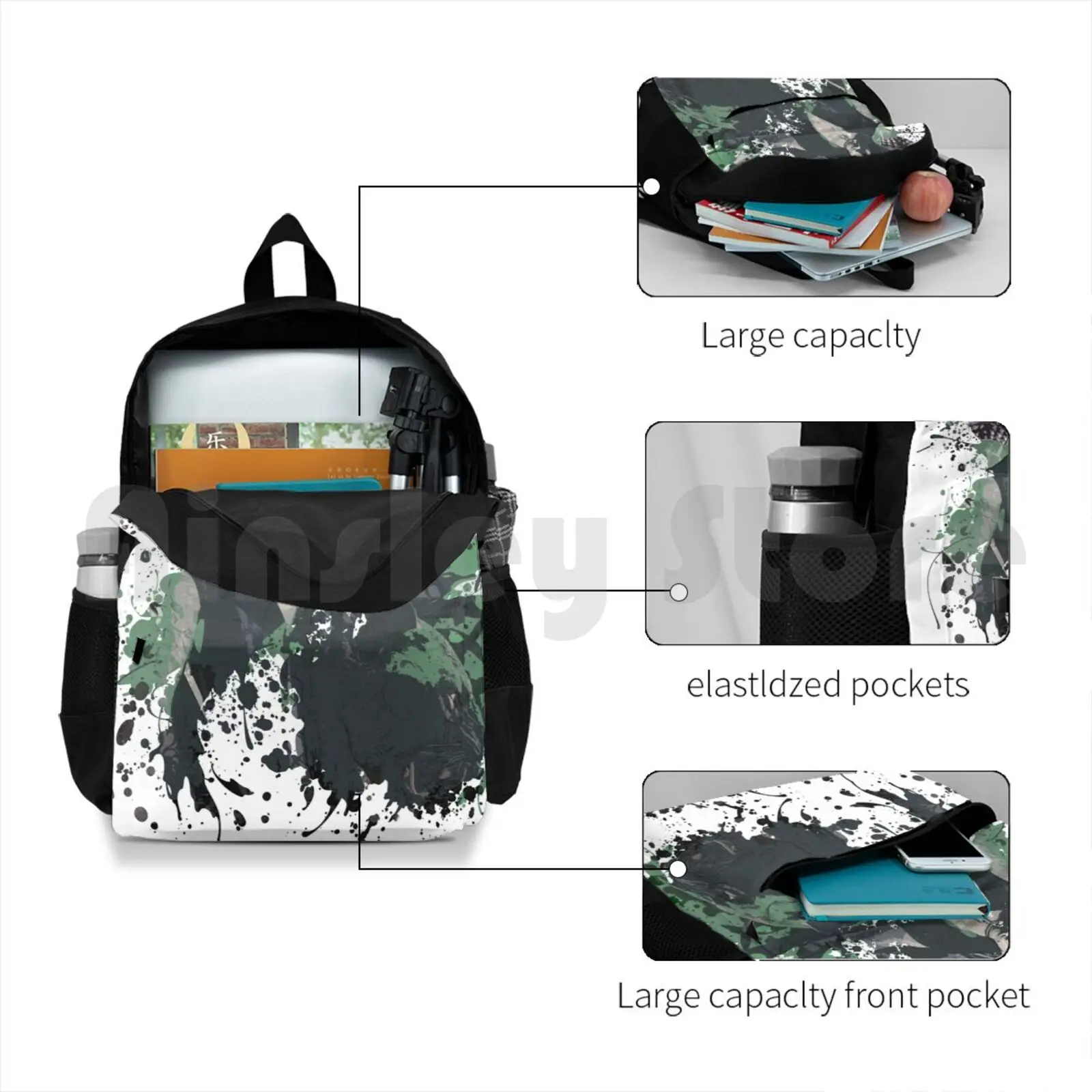 

V , Griffon And Shadow 5-Style Print Outdoor Hiking Backpack Riding Climbing Sports Bag V Vital Yellowing Griffon Shadow Dante