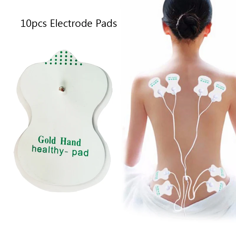 10pcs Tens Acupuncture Electrode Pads Silicone Slimming Body Massager Digital Therapy Machine Nerve Stimulator Tens Pads Patchs