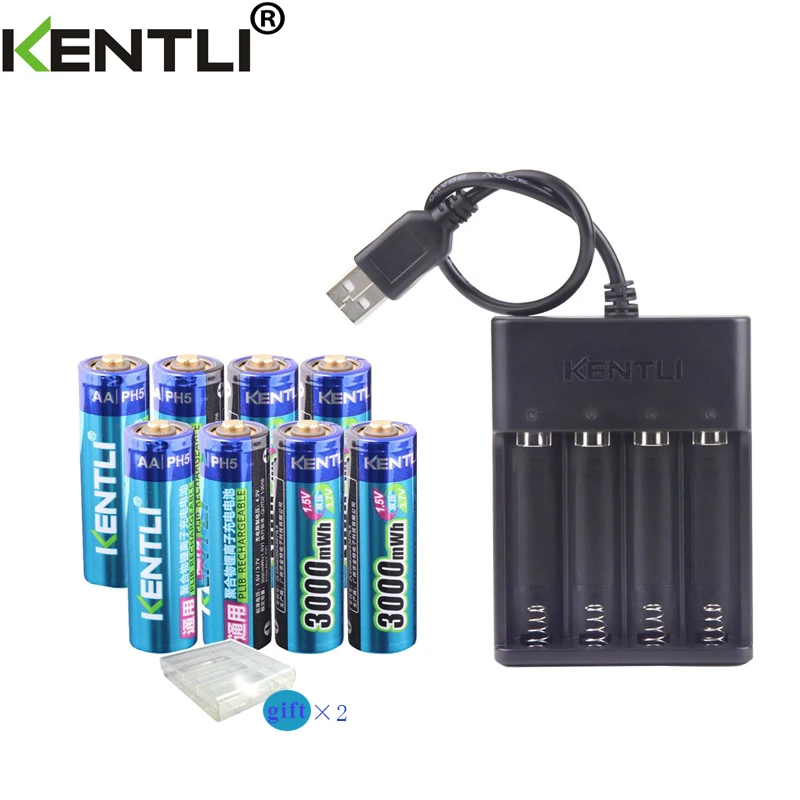 Batteria KENTLI 1 5v batterie ricaricabili con caricabatterie batteria dropshipping batteria aa per batteria esterna domestica