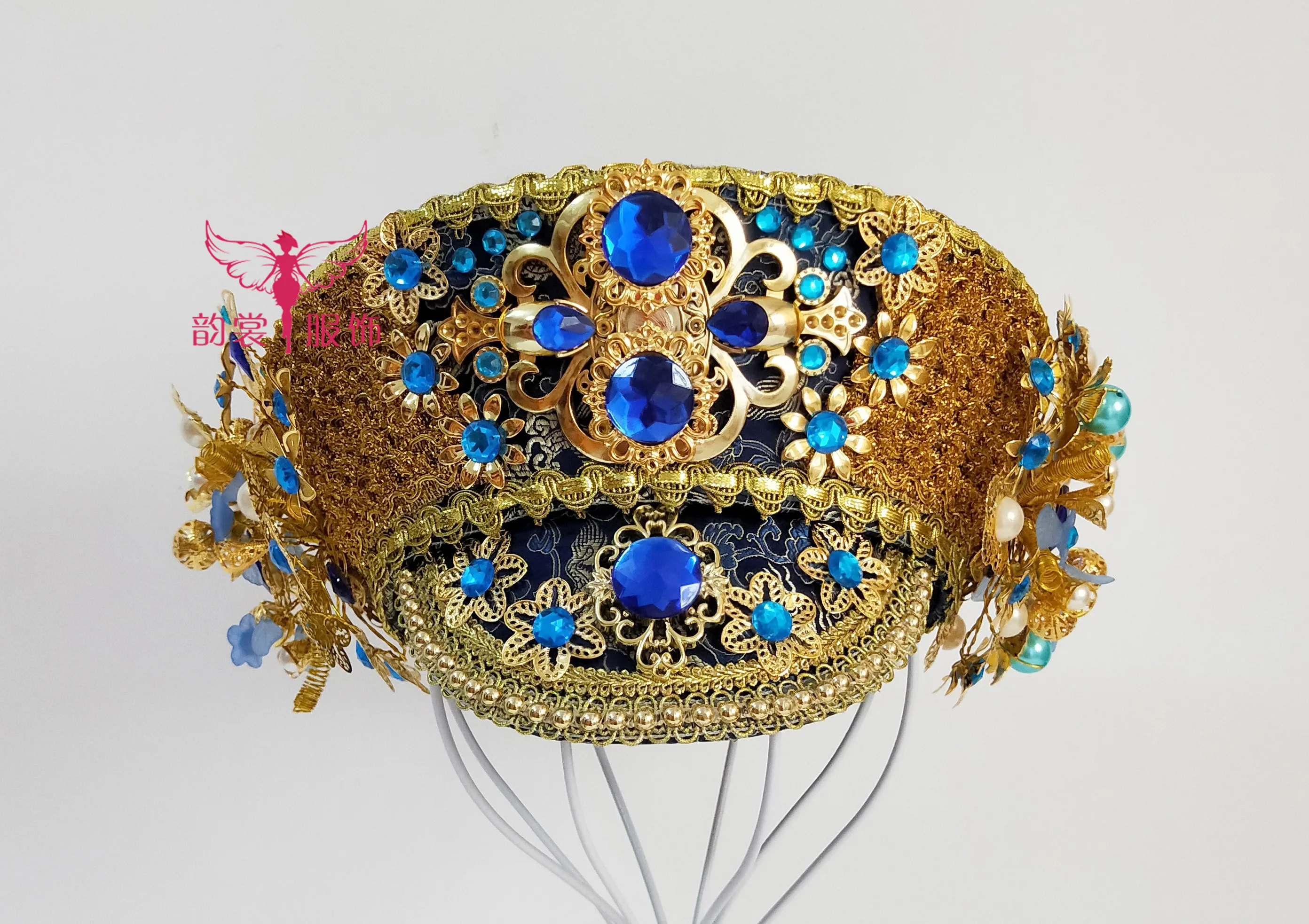 Tiara de pelo Azul de 7 diseños de la Qing Dynasty, princesa emperatriz Qitou Dianzi, accesorio para el cabello para Cosplay de Legend of Zhenhuan