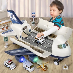 Crianças brinquedo carro bebê queda-resistente deformação aviação avião menino inércia puzzle multifuncional 2 carro 3 anos de idade 4