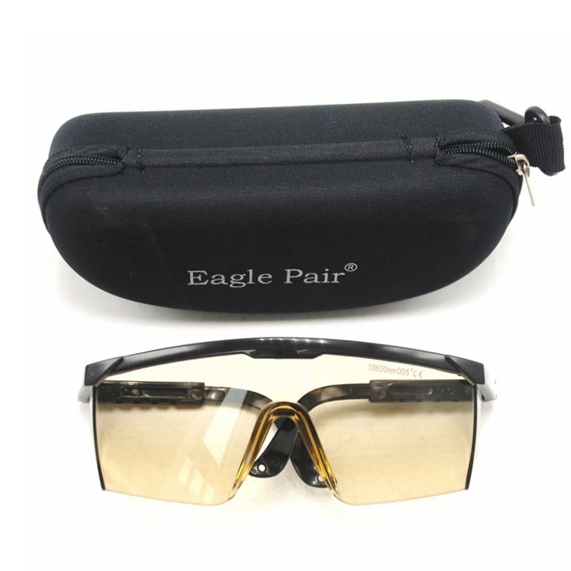 

10600nm Laser Safty Glasses Protective Goggles EP-4-5 Continuous Absorption Eye Protection T%=90 CE OD5+ with Box