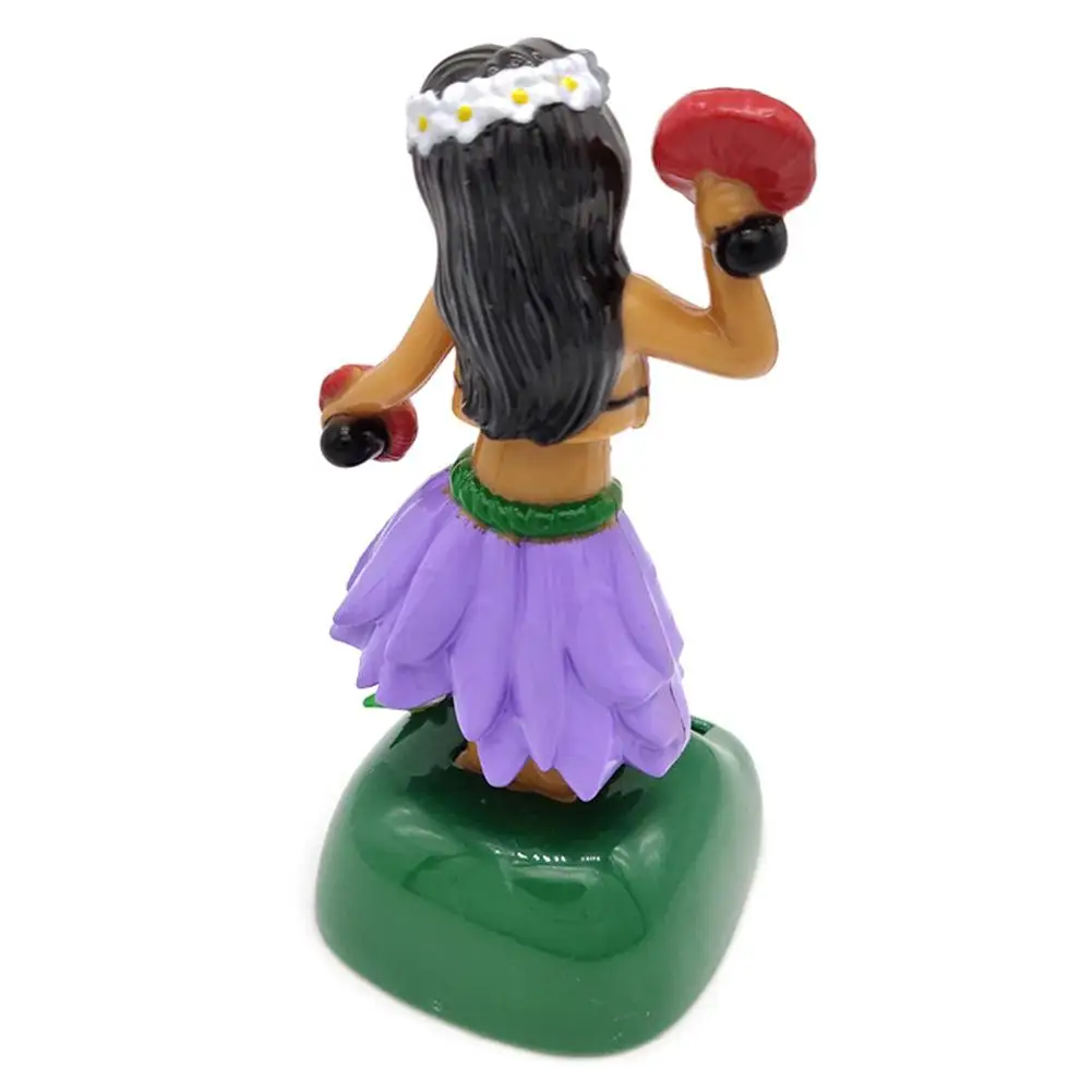 Solar Dancing Hawaii Girl Hulas Shaking Head Toy Solar Powered Auto Interior Decompression Dashboard Ornament Car Accessories