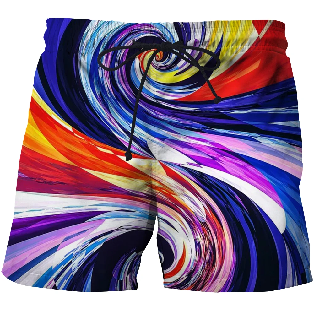 Beach Pants Men's Colorful pattern 3D print Loose Couple Shorts Seaside Holiday Can Be Launched Hot Spring Swimming Trunks