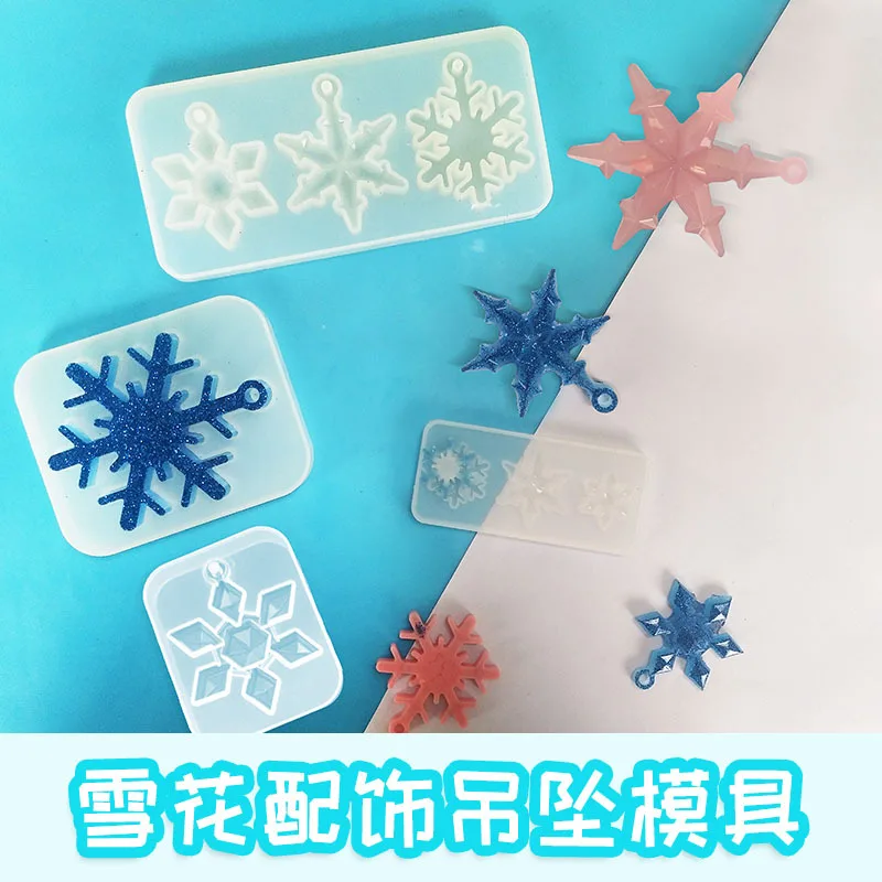 

DIY Crystal Drop Glue Snowflake Silicone Mold Necklace Pendant Handmade Jewelry Resin Mirror Mold For Jewelry