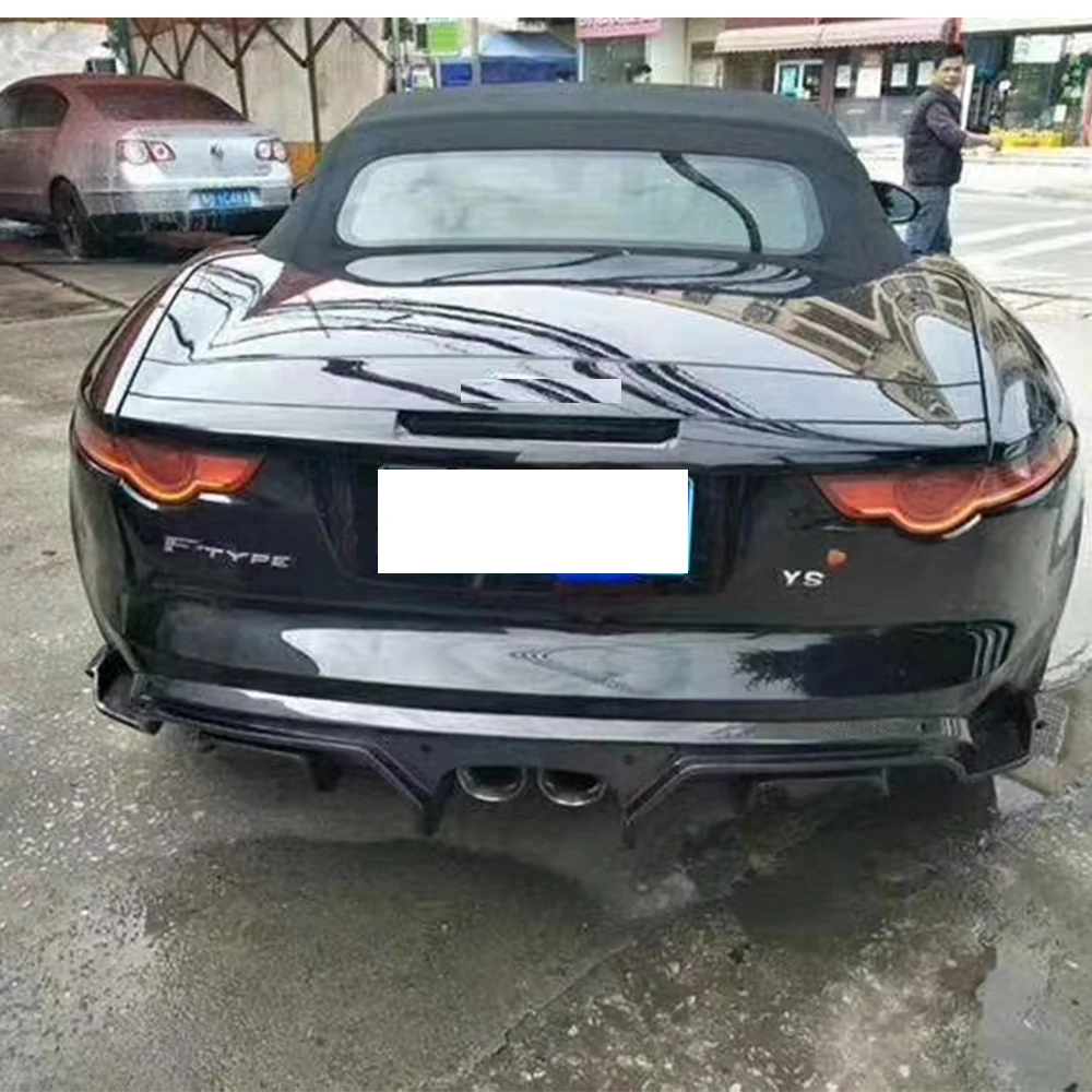 F Type Carbon Fiber Rear Bumper Diffuser With Side Splitter Apron for Jaguar F-Type 2013-2019