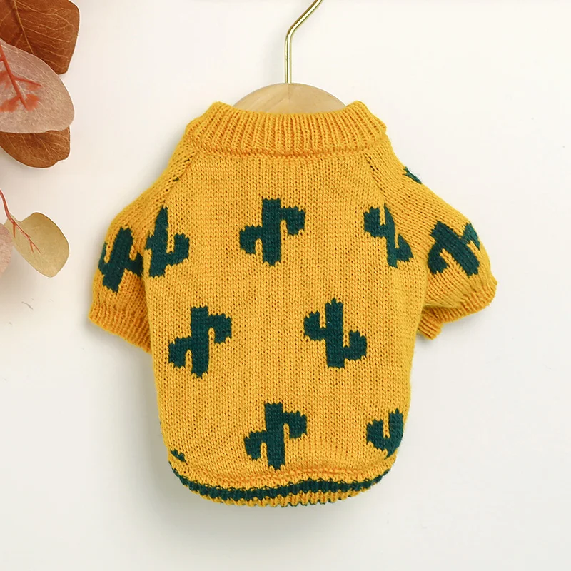 PETCIRCLE Dog Puppy Clothes Turmeric Cactus Sweater Pet Cat Fit Small Dog Spring and Autumn Pet Dog Costume Cloth Dog Sweater