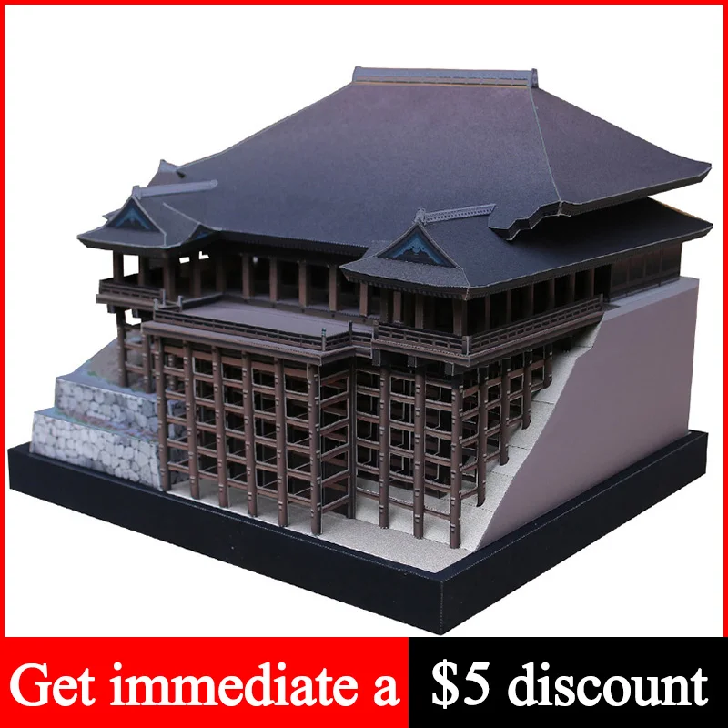 Japão kiyomizu-dera templo 3d modelo de papel casa papercraft diy arte origami construção adolescentes adulto artesanato artesanal brinquedos QD-208