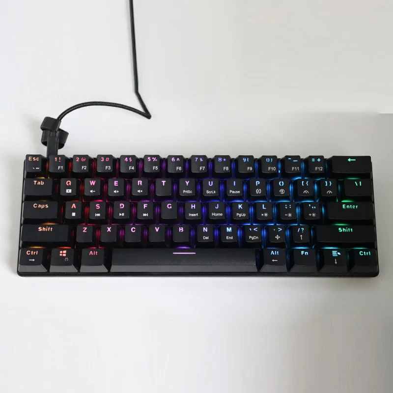 Smart Duck XS61 60% Mechanical Keyboard RGB Gateron Switch LED Software Type C Doubleshot Keycap Macro Program