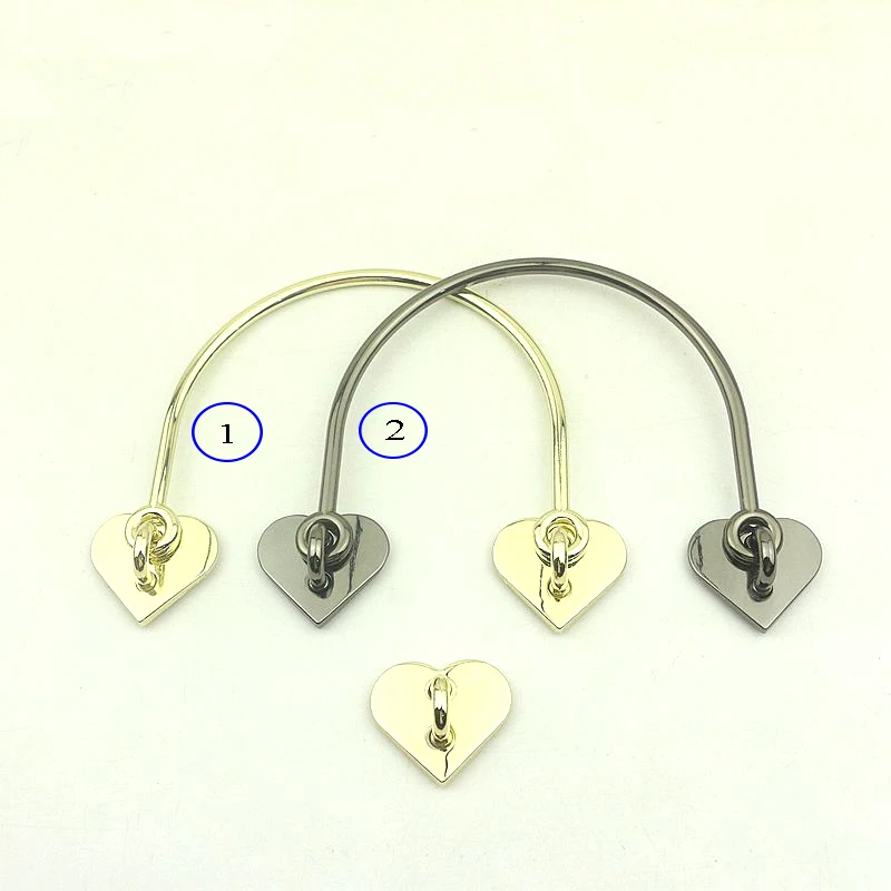 

2pcs Leather Shoulder Strap Purse Handle With Heart Bridge For DIY Craft Replacement Handbag Handle Bag Making Accessories