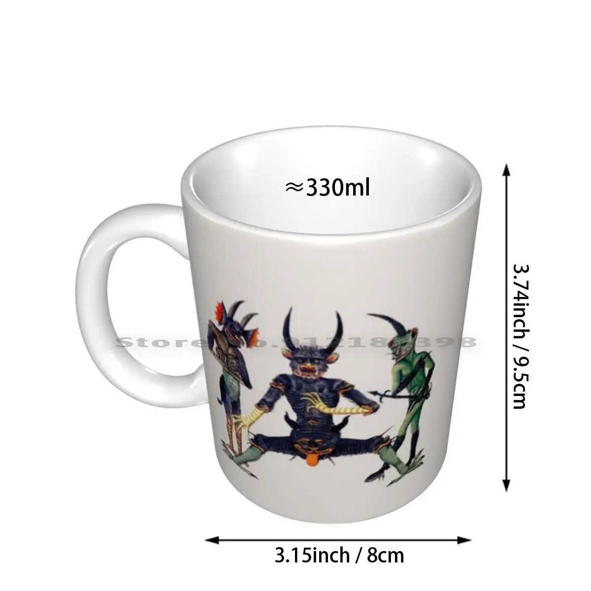 Late Mediaeval Depiction Of Satan And Two Demonic Attendants Ceramic Mugs Coffee Cups Milk Tea Mug Lucifer Waiting For The