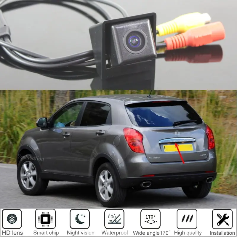 Car Rear View Reverse Camera For SsangYong Korando/New Actyon 2010 2011 2012~2015 Factory Original Hole Back up Parking Camera