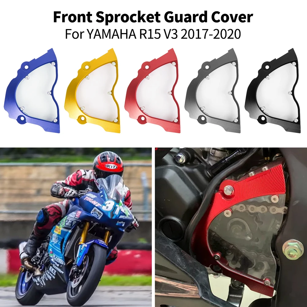 

Motorcycle Aluminum Front Chain Sprocket Guard Cover Engine Silder For YAMAHA YZF-R15 V3 2017 2018 2019 2020 YZF R15 Accessories