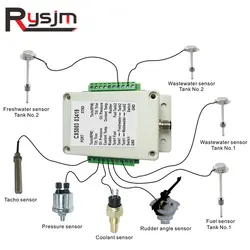 Dual Channel NMEA2000 Converter 0-190 ohm CX5003 converters collecte Fuel level sensor Water temperature oil pressure sensors