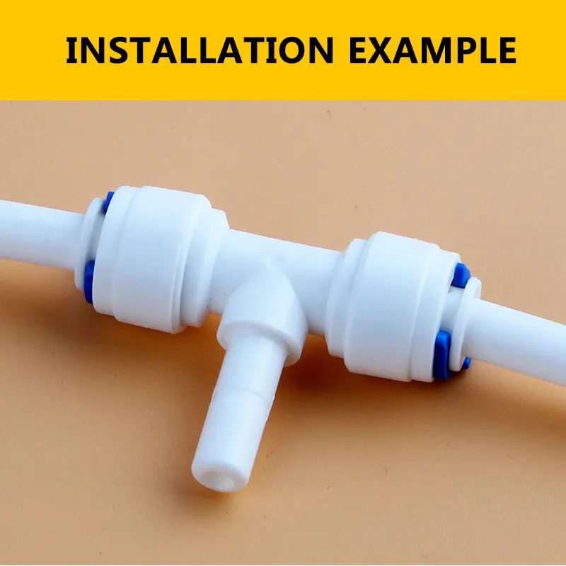 1/4 ''PE Kết Nối Nhanh 1/4'' Trung Bu Lông Tee 7011 Ống 3 Cách Cứng Cắm Chung Bể Cá Nước RO lọc Hệ Thống Thẩm Thấu Ngược