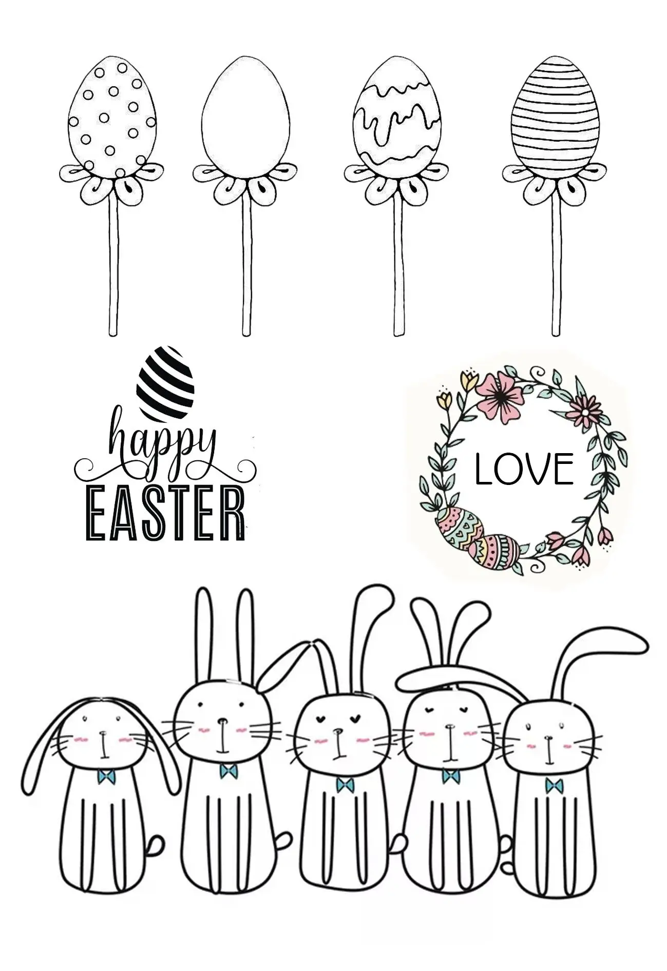 Happy Easter Clear Stamps  NEW 2021 For DIY Scrapbooking/Album Card Make Decorative Rubber Stamp Craft