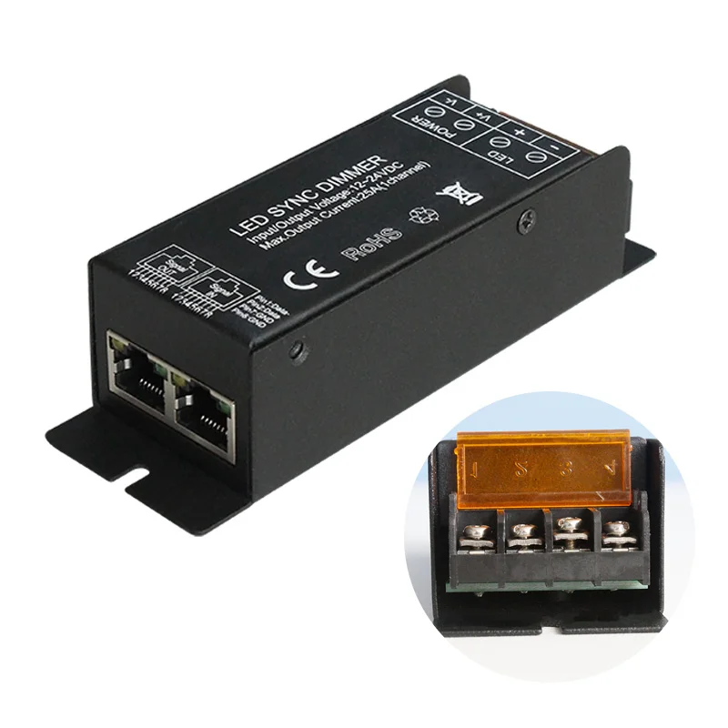 Rgbw/Rgb/Sync Dimmer Led Controller ;RJ45 Connector Werk Syn-Chronisch Rgbw/Rgb Sync Dimmer, Voor Led Strip