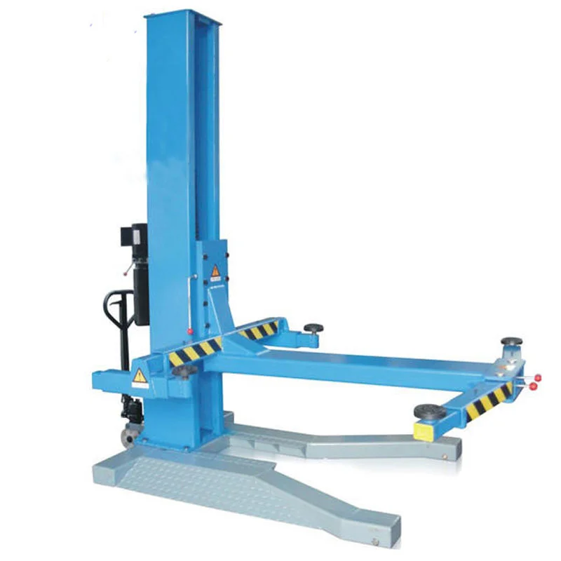 MACTANT 2500kg Capacity Mobile Single Post Car Lift With Pole Ramp For Vehicle Repairing Lifting Platform