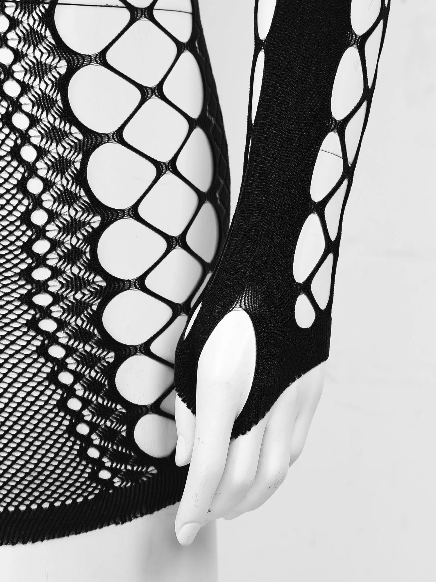 Women Hollow Out Butterfly Bodycon Dress Exotic Lingerie Nightwear Ladies Round Neck See-Through Fishnet Sleeveless Dress image 3