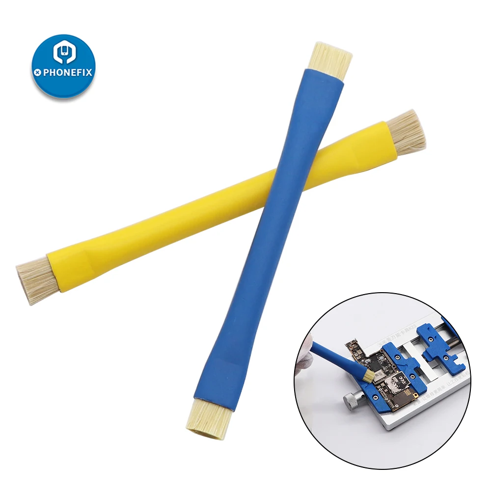 Cepillo Antiestático de doble cabezal, cepillo de limpieza de polvo para placa base de teléfono móvil, Kit de herramientas de limpieza de reparación BGA