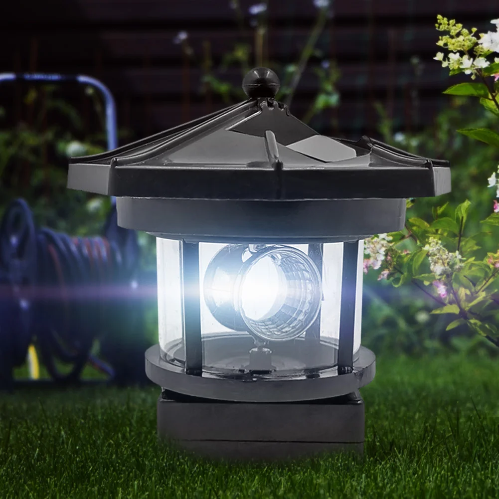 Ngọn Hải Đăng Hình Đèn LED Năng Lượng Mặt Trời Cảm Biến Thông Minh Đèn Hiệu Xoay Đèn Năng Lượng Mặt Trời Cảnh Quan Sân Vườn Sân Trang Trí Ngoài Trời