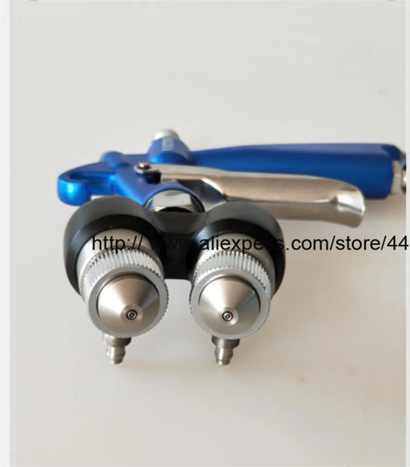 High Quality Double Nozzle Nanometer Spray Gun Air Brush HVLP Sprayer Paint Spray Tool Air Compressor Two-Component Nozzle