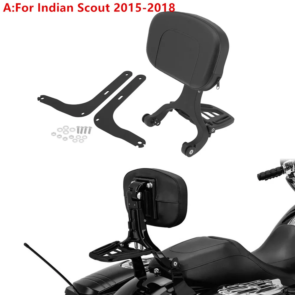 Motorcycle Sissy Bar Backrest Seat Adjustable Multi Purpose Driver Passenger Backrest For Indian 2014-2020 Chief Vintage Scout