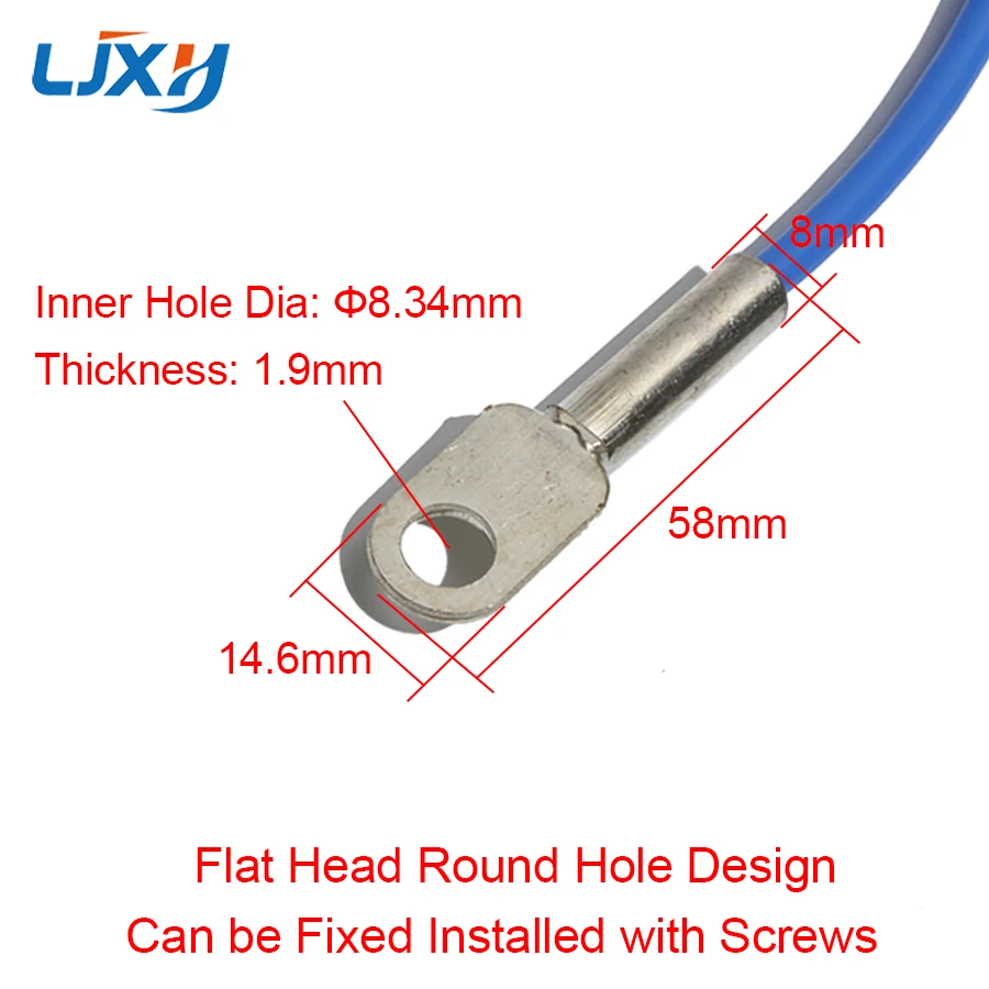 Плоская головка LJXH DS18B20 с круглым отверстием, Температурный датчик 3 м/4 м/5 м, проволока из меди, оцинкованный зонд, установка с помощью винтов