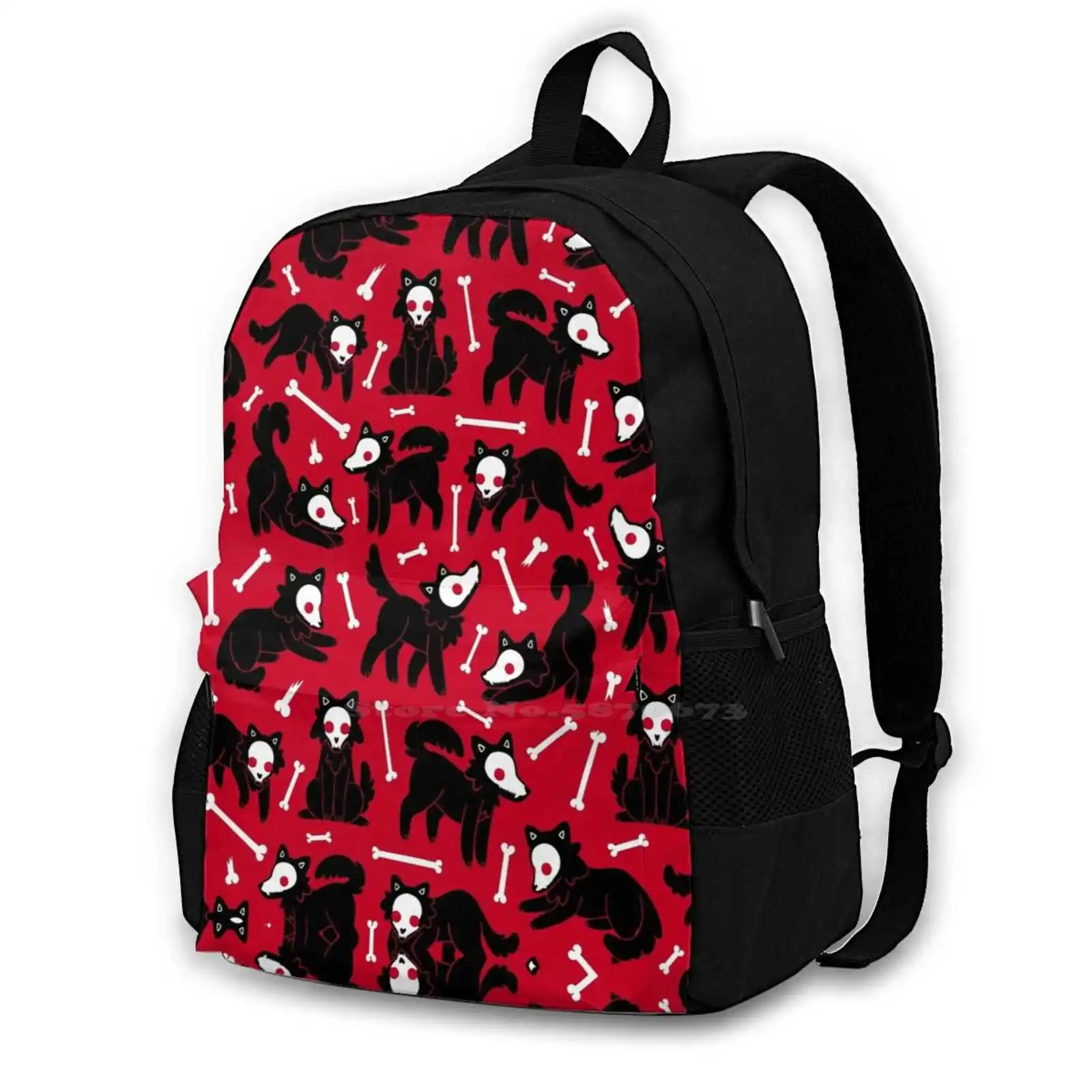 

Demon Dogs Hot Sale Schoolbag Backpack Fashion Bags Hell Hound Dogs Dark Patterns Animals Black Red Demon Cryptids Monsters